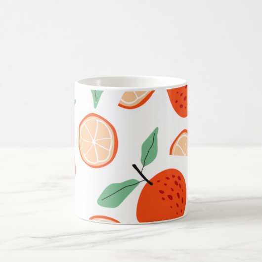 TROPISCHES Orangenzitrusmuster Kaffeetasse (Mittel)