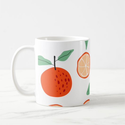 TROPISCHES Orangenzitrusmuster Kaffeetasse (Links)