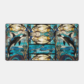 Tropisches Orca Black Blue and Gold Schreibtischunterlage (Vorderseite)
