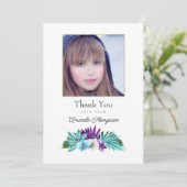 Tropisches Orchid-Foto Dankeskarte (Stehend Vorderseite)