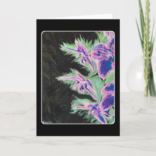 "Tropisches Orchid"-Gemälde auf einem Dankeskarte (Vorderseite)