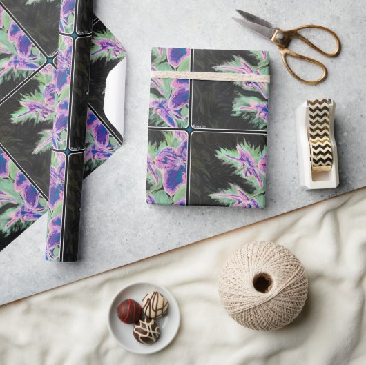 "Tropisches Orchid"-Gemälde auf einem Geschenkpapier (Kunsthandwerk)