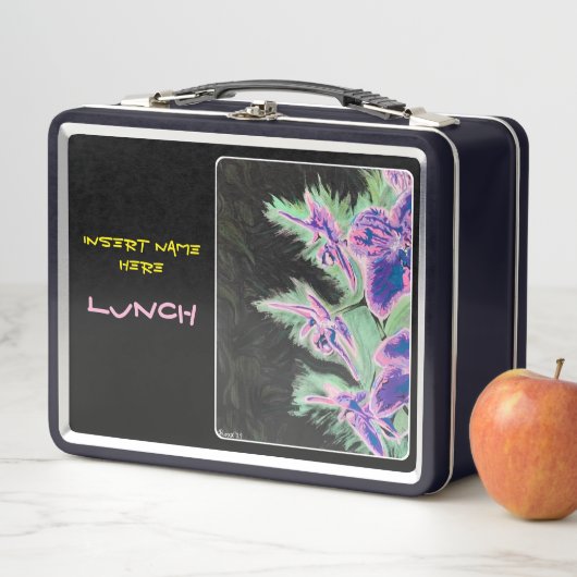 "Tropisches Orchid"-Gemälde auf einem Metall Brotdose (Beispiel)