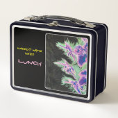 "Tropisches Orchid"-Gemälde auf einem Metall Brotdose (Vorderseite)