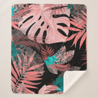 Tropisches Orchid Wasserfarbe Nahtloses Muster Sherpadecke