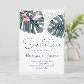 Tropisches Orchid Wedding Foto Save The Date (Stehend Vorderseite)