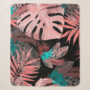 Tropisches Orchideen-Aquarell-Nahtloses Muster Sherpadecke