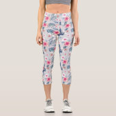 Tropisches Orchideenmuster Capri Leggings (Vorderseite)
