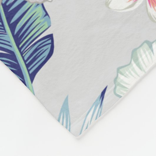 Tropisches Orchideenmuster Fleecedecke (Ecke)