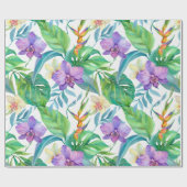 tropisches Orchideenmuster Geschenkpapier (Flach)