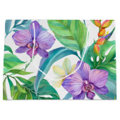 tropisches Orchideenmuster Große Geschenktüte (Vorderseite)