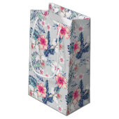 Tropisches Orchideenmuster Kleine Geschenktüte (Rückseite Schrägansicht)