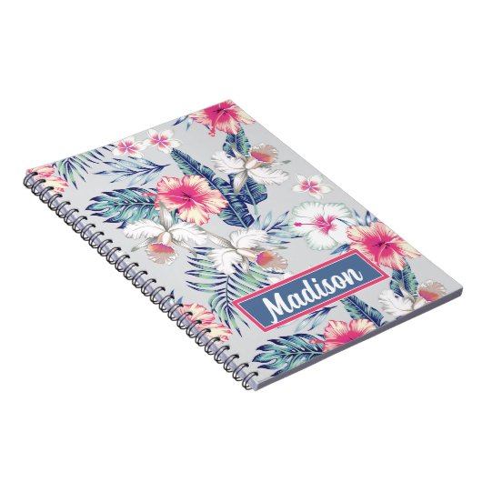 Tropisches Orchideenmuster Notizblock (Rechte Seite)