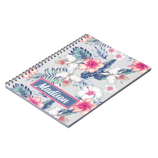 Tropisches Orchideenmuster Notizblock (Linke Seite)