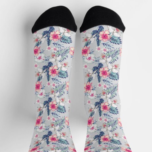 Tropisches Orchideenmuster Socken (Oben)