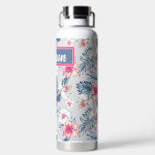 Tropisches Orchideenmuster Trinkflasche (Rückseite)