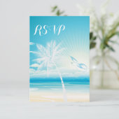 TROPISCHES OZEANDREAMS UAWG Wedding RSVP Karte (Stehend Vorderseite)