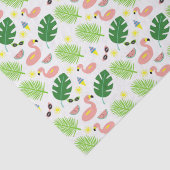 Tropisches Palm Blätter Rosa Flamingos Muster Seidenpapier (Detail)