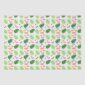 Tropisches Palm Blätter Rosa Flamingos Muster Seidenpapier (Vorderseite)