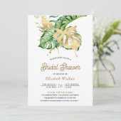 Tropisches Palm Foto Brautparty Einladung (Stehend Vorderseite)