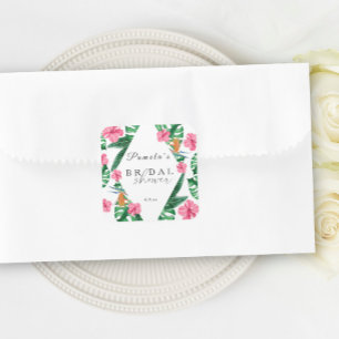 Tropisches Palm-Wasserfarben-Geometrisches Brauseb Quadratischer Aufkleber