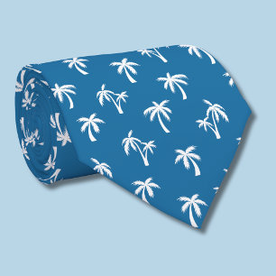 Tropisches Palmbaum-Muster blau Krawatte