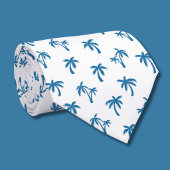Tropisches Palmbaum-Muster blau Krawatte