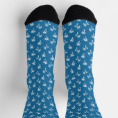 Tropisches Palmbaum-Muster blau Socken (Oben)