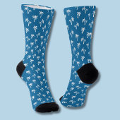Tropisches Palmbaum-Muster blau Socken