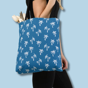 Tropisches Palmbaum-Muster blau Tasche