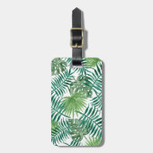 Tropisches Palmblatt-Aquarell Gepäckanhänger (Vorderseite vertikal)