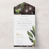 TROPISCHES PALMBLATT FOLIAGE STRING LIGHTS WEDD ALL IN ONE EINLADUNG (Innen Boden)