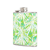 Tropisches Palmblatt-Muster Flachmann (Links)