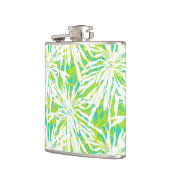 Tropisches Palmblatt-Muster Flachmann (Links)