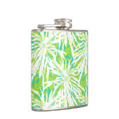 Tropisches Palmblatt-Muster Flachmann (Rechts)