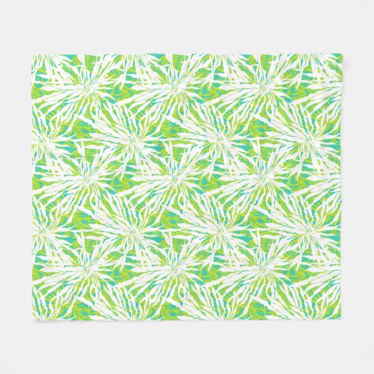 Tropisches Palmblatt-Muster Fleecedecke (Vorderseite (Horizontal))