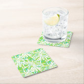 Tropisches Palmblatt-Muster Rechteckiger Pappuntersetzer (Vor Ort)