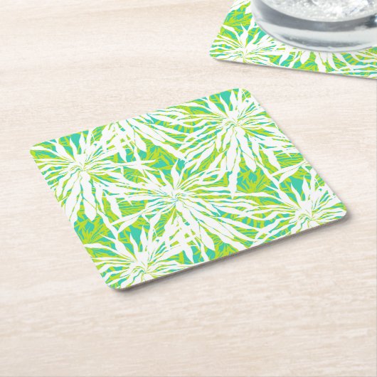 Tropisches Palmblatt-Muster Rechteckiger Pappuntersetzer (angewinkelt)