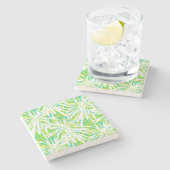 Tropisches Palmblatt-Muster Steinuntersetzer (Seitenansicht)