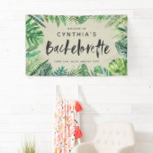 Tropisches Palmblatt u. Skript bachelorette Banner (Insitu)