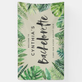 Tropisches Palmblatt u. Skript bachelorette Banner (Vertikal)