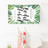 Tropisches Palmblatt- u. Skript-Brautparty Banner (Insitu)