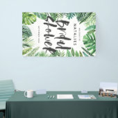 Tropisches Palmblatt- u. Skript-Brautparty Banner (Messeveranstaltung)
