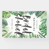 Tropisches Palmblatt- u. Skript-Brautparty Banner (Horizontal)