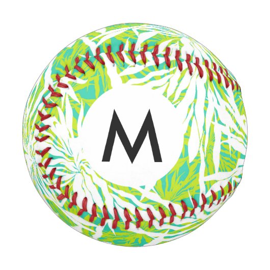 Tropisches Palmblätter-Muster Baseball (Vorderseite Links)