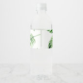 Tropisches Palmblätterblatt Geburtstagswasser Flas Wasserflaschenetikett (Rückseite)