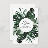 Tropisches Palmblätterblatt mit RSVP-Karte RSVP Karte (Vorne/Hinten)