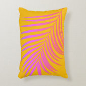 Tropisches Palmblätterblatt Orange-Gelb-Rosa Dekor Dekokissen (Vorderseite(Vertikal))