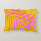 Tropisches Palmblätterblatt Orange-Gelb-Rosa Dekor Dekokissen (Rückseite)