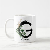 Tropisches Palmblättrige Buchstaben G Monogramm Pe Kaffeetasse (Links)